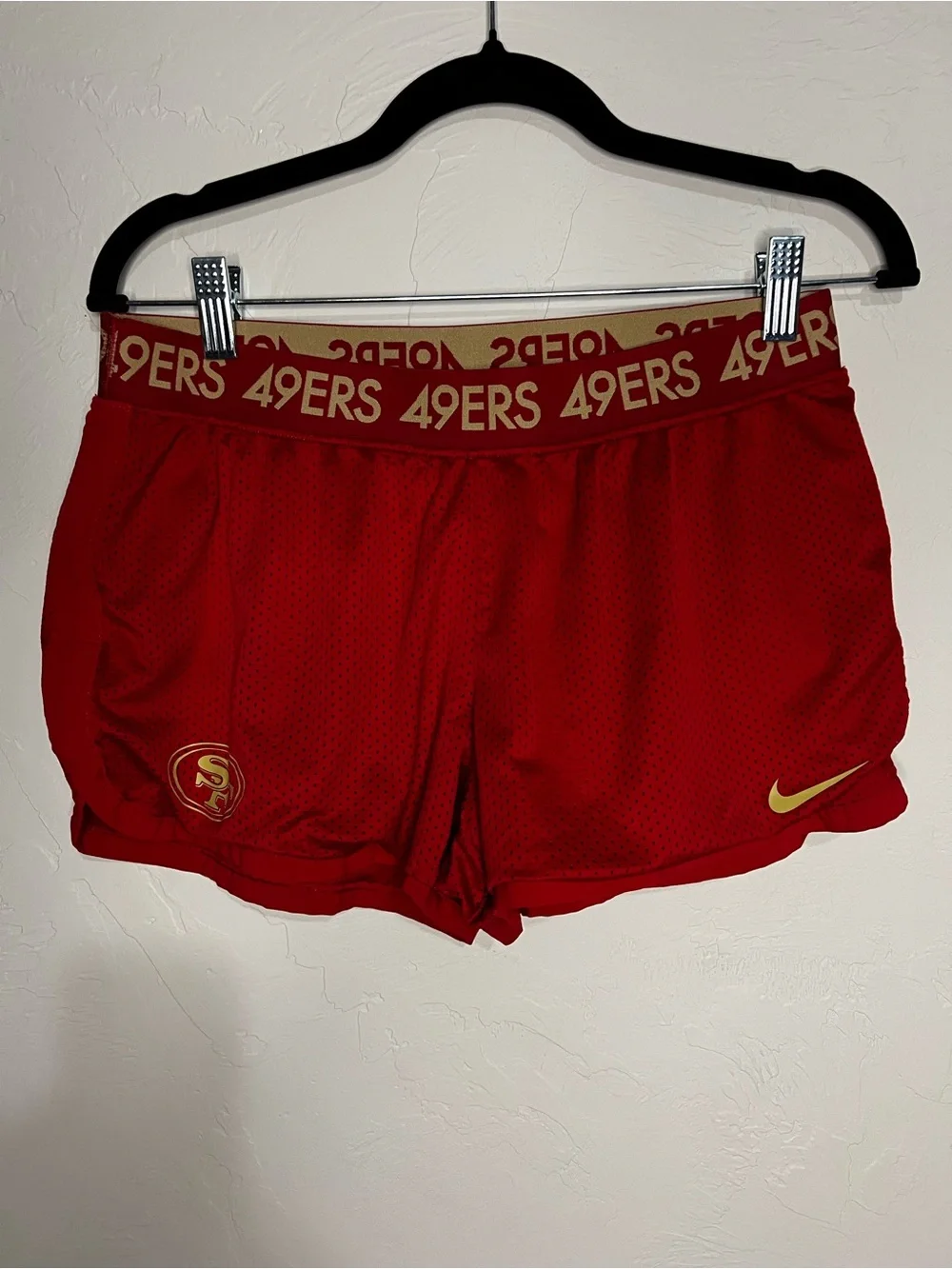 Nike Dri-FIT San Francisco 49ers Red Mesh Running Training Athletic Shorts
